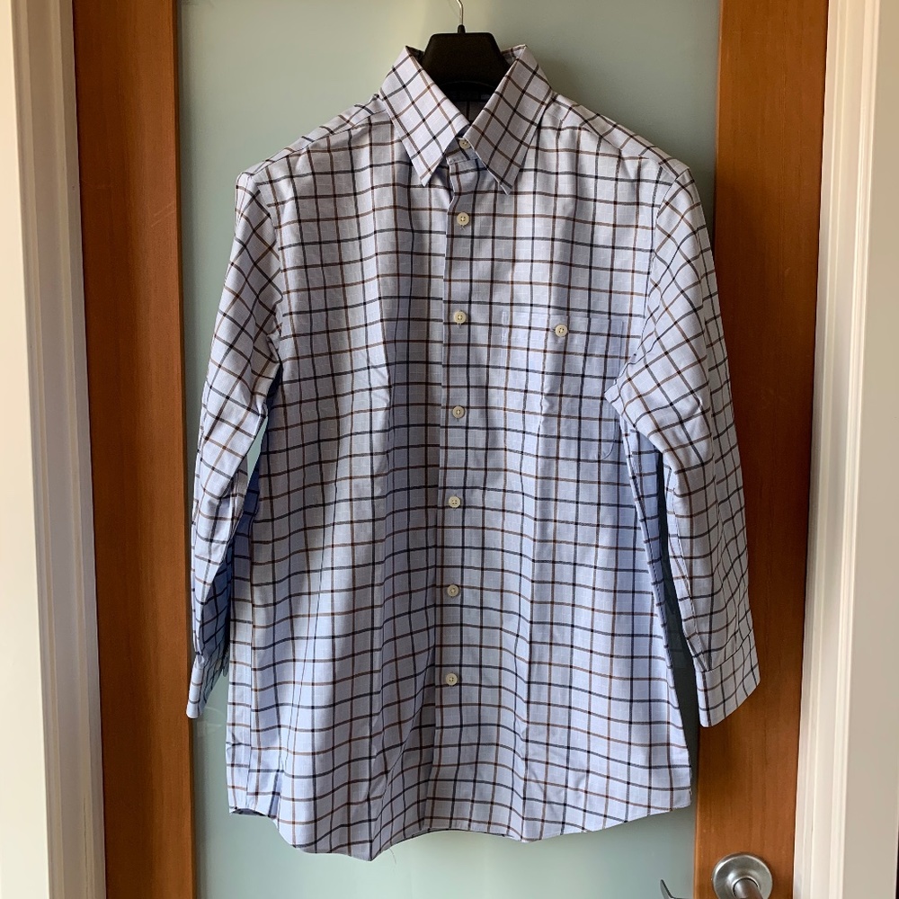 Orvis chest pocket plaid button down shirt